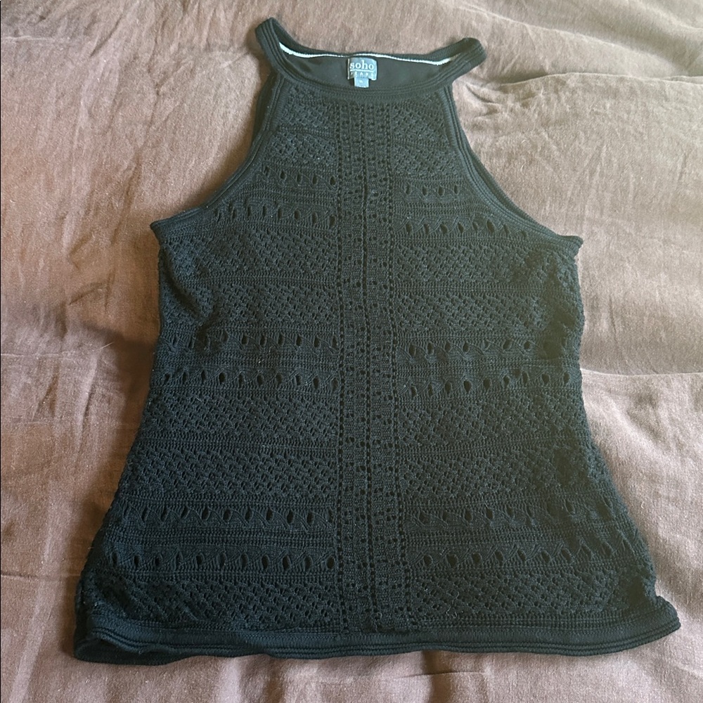 XL New York & Company SOHO knit sweater tank top in black. Goth, whimisgoth EUC